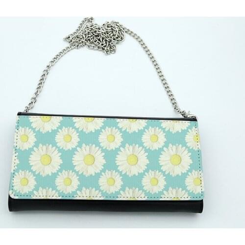 Free shipping 4pcs/lot Blank Sublimation Leather Wallet Purse with Iron Chain for Hot transfer Printing Blank consumables DIY