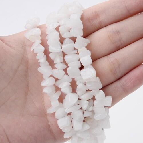 Irregular White Jades Natural Stone Bead for Jewelry Making DIY Charm Bracelet Necklace Earrings Accessories 15'' /Strand