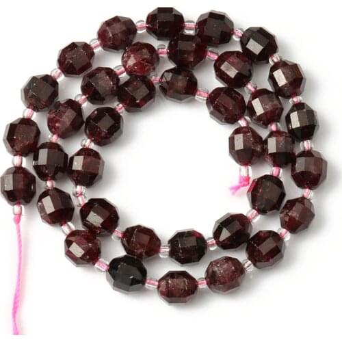 Natural Garnet Mineral Beads 8mm Dark Red OIive Shape Loose Gems Stone Beads for Jewelry Making DIY Bracelet Necklace 15inch