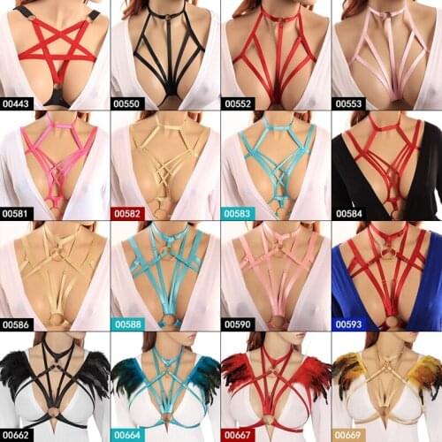 Sexy Black Body Harness Bondage Breast Bra For Womern Adjustable Size Erotic Lingerie Belts Elastic Strappy Tops Caged Bras
