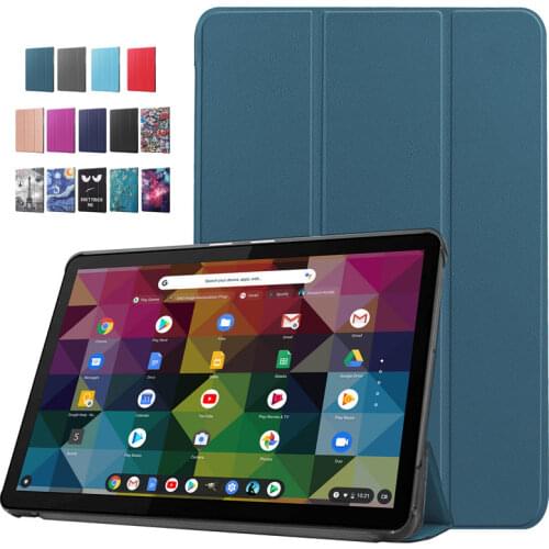 For Lenovo Chromebook Duet Case PU Leather Folding Stand Smart Cover for Lenovo IdeaPad Duet Chromebook 10.1 inch 2020 Case