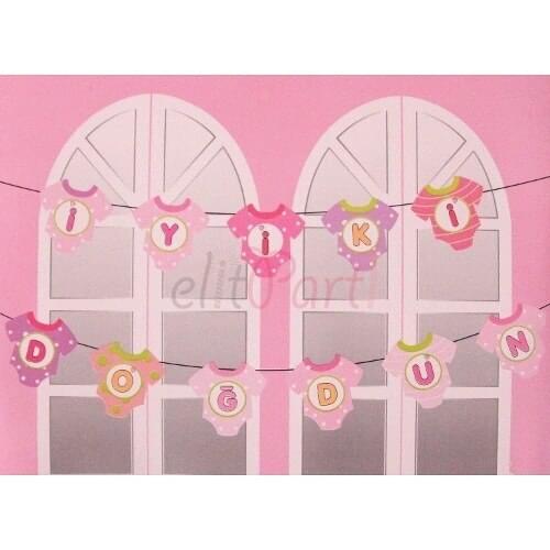 Pink Baby Jumpsuit İyiki Happy Birthday Lettering 422948232