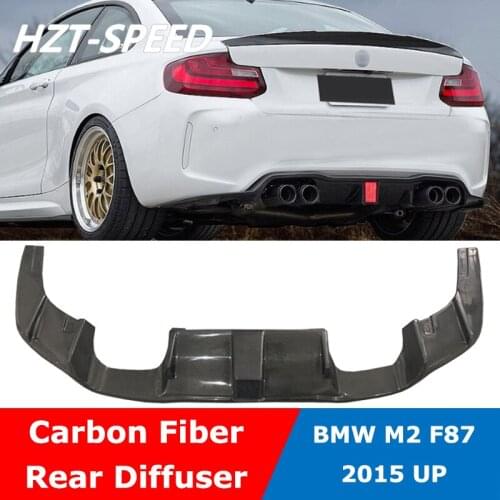 F87 Carbon Fiber Rear Bumper Lip Spoiler Diffuser With Led Light For BMW M2 M2C F87 Coupe Car Styling 2015 UP