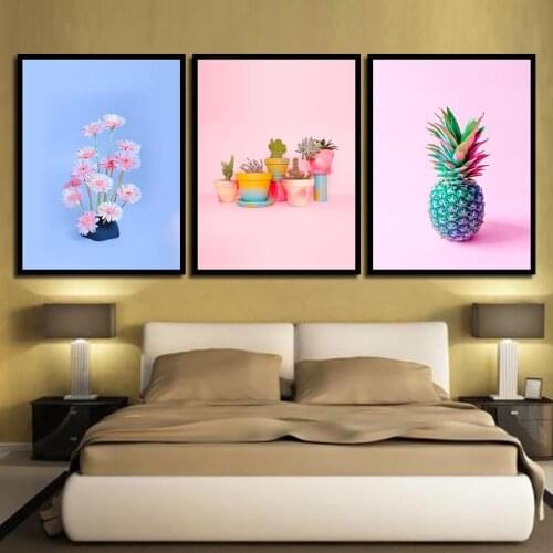 Pink Pineapple Plant Canvas Painting Nordic Simple Poster Hd Print Home Decoration Modern Wall Art Flower Plant Picture