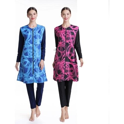 Printed Swimsuit Vest Loose Long Sleeve Tight New Model Burkini 5x Clothes for Muslim Women Bathing Suit Muslim Swimwear