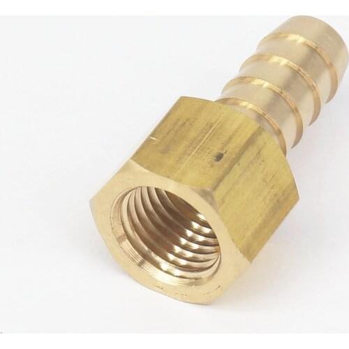 1/4" NPT Female x 3/8" Hose Barb Tail Brass Fuel Fitting Connector Adapter
