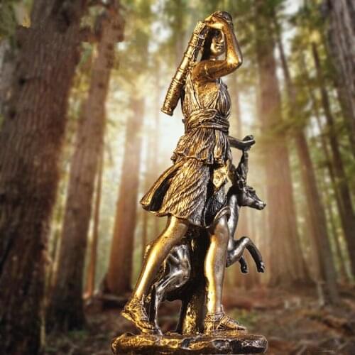 MOON GODDESS ARTEMIS HUNTING RETRO CRAFTS HOME FURNISHING DECOR CREATIVE BAR GREEK MYTH ORNAMENT WARRIOR ATLAS STATUE DECOR R04