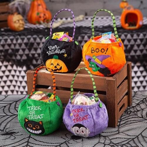 Cute Pumpkin Spider Witch Non-Woven Fabric Halloween Candy Bags Party Gift Packaging Tote Bag Home Decoration Storage Bags