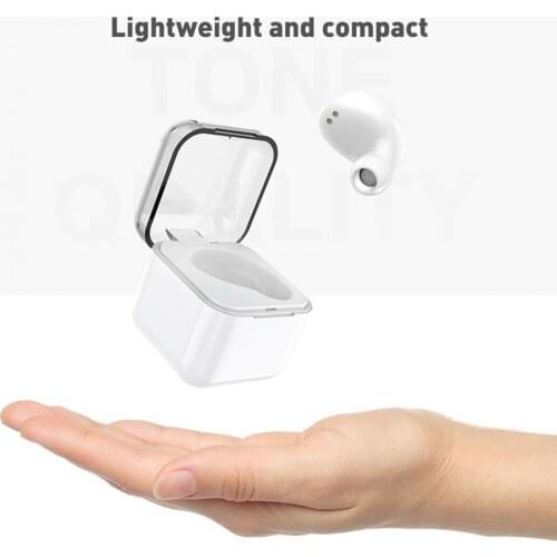 Mini Wireless Bluetooth 5.0 Single In-Ear Earphone with Microphone Charging Box