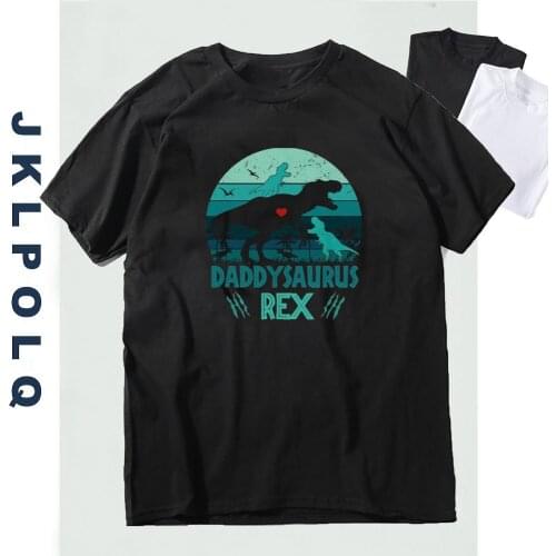 JKLPOLQ Brand Mens T Shirt Summer EU Size XS-3XL 15 Colors For You To Choose Cotton Daddysaurus Rex Printing Harajuku Tee