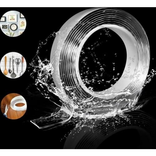 Nano Tape Reusable Traceless Waterproof Strong Adhesive Transparent Dounble Sided Tapes Bathroom Home Hanging Small Objects Tape
