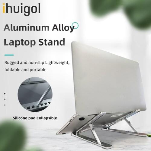Ihuigol Laptop Stand Holder Adjustable Metal Folding Stand For Macbook Pro Lenovo Dell Tablet 11-17 inch Non-slip Cooling Stand
