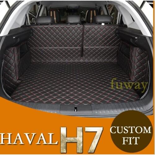 Custom Full trunk 3D mats leather pad for HAVAL H7 2016 all weather tray carpet cargo car-styling car stickers car accessories