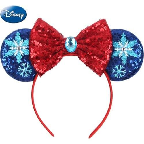 Disney Lovely Minnie Mickey Bows Women Headband Girls Ears Hair-Accessories Kid Head-Accessories Headdress Head Band Party