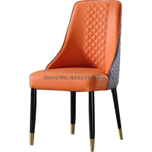 Light Luxury Dining Chair Nordic Solid Wood Chair Soft Back Chair Modern Minimalist Home Hotel Chair Leisure Leather Chair