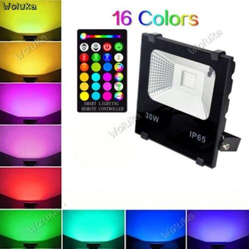 LED Flood Light RGB 30W Colorful Remote Flood Light Outdoor Water Light CD50 W03