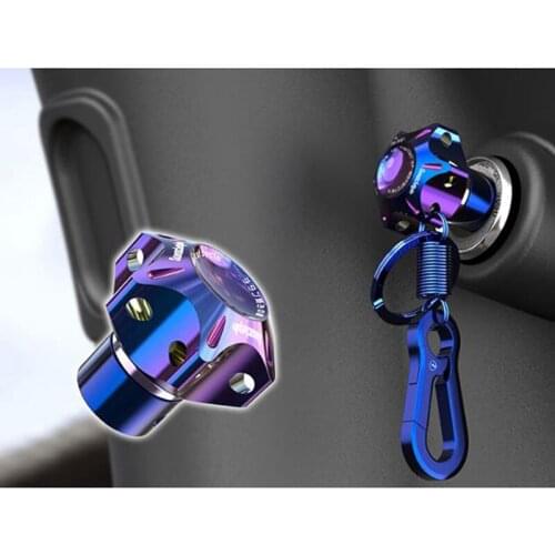 Universal Aluminum Burn Blue DIY Key Cover Case Shell FIT Motorcycle Car ATV