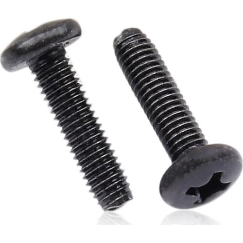 100pcs/lot Pan head phillips screw machine screws steel black M1 M1.2 M1.4 M1.6 M1.7 M2 M2.5 M3