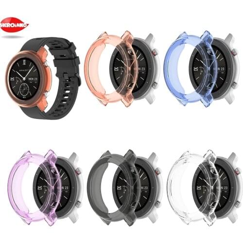 Protective Fashion Case Cover For Huami Amazfit GTR 47mm 42mm Smart watch Replacement TPU Protection cases wristband Accessories