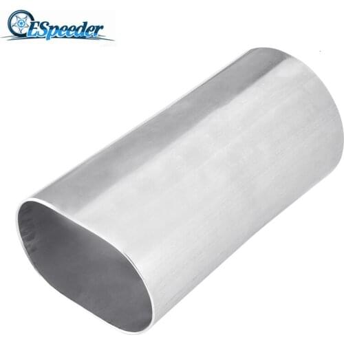 ESPEEDER Universal Stainless Steel 3.0" Oval to 3.0" O.D. Round Transition Adapter Exhaust Transitions Pipe Car Part