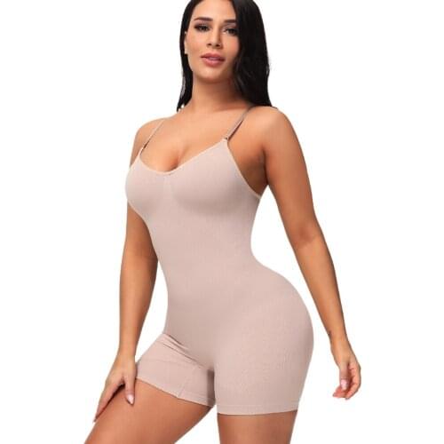 Women Bodysuit Slimming Waist Trainer Shapewear Butt Lifter Chest Enhancing Full Slip Strappy-Backed T1