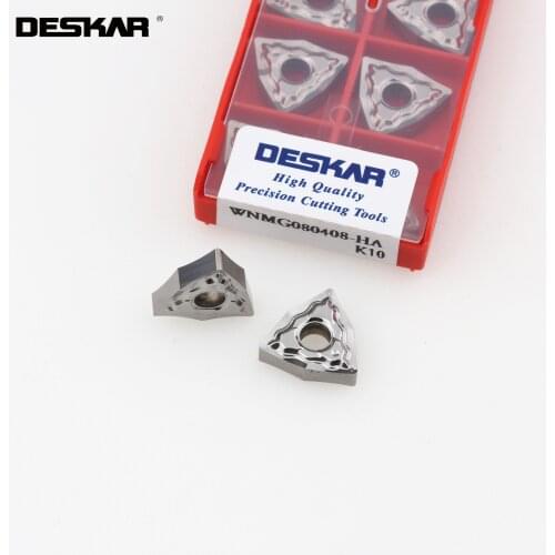 10PCS DESKAR WNMG080404 HA K10 WNMG080408 HA K10 Aluminum CNC Turning Tools Lathe Cutting Tools Carbide Inserts WNMG Blades