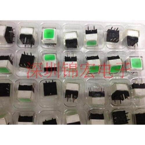 10PCS JB-15 push button switch with light green