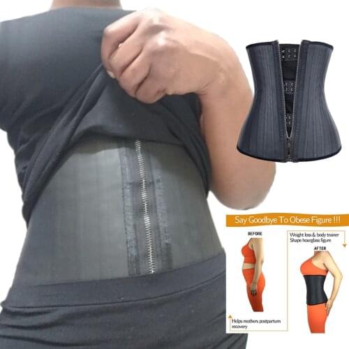 100% Latex Waist Trainer 25 Pcs of Steel Bones Slimming Corset Body Shaper Colombian Girdles Shapewear Trimmer Sheath Cinche