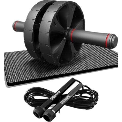 2 Wheels Press AB Roller Rope Set GYM Equipment Home Fitness Abdominal Muscle Trainer Indoor Exerciser Motion Simulator Workout