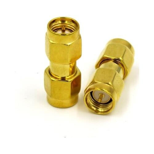 2PCS Adapter SMA Male to SMA Male Plug RF Coaxial Adapter Connectors