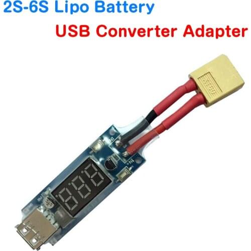 2S-6S Lipo Battery Plug To USB 5V 2A Charger Converter Adapter FPV Charger for Phone PC