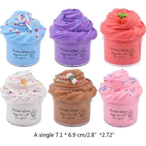 6Pc Butter Slime with Candy Slime Watermelon Slime and Pineapple Slime Soft Gift