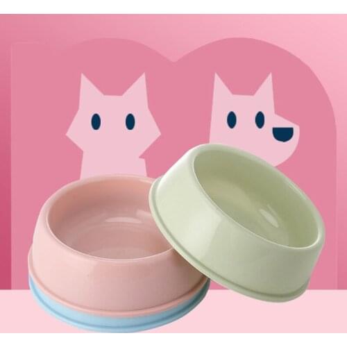 667A Cat Food Feeding Water Dish Plastic Bowls Dog and Cat Supply Plastic Food Feeding Water Dish Bowl Feeder Practical Dish