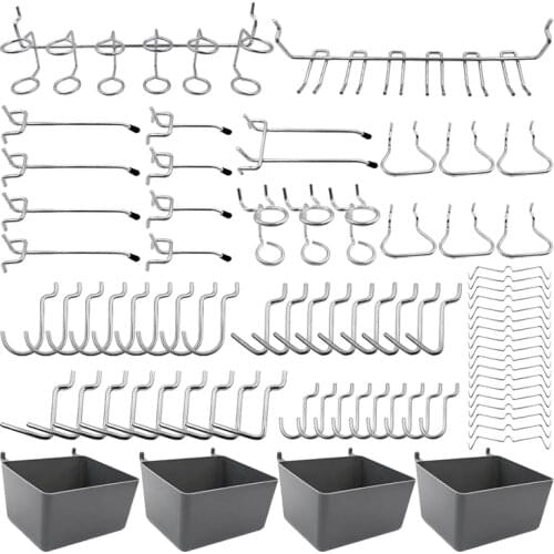 80 Piece Pegboard Hooks Assortment with Pegboard Bins, Peg Locks, for Organizing Various Tools for Kitchen Craft Room