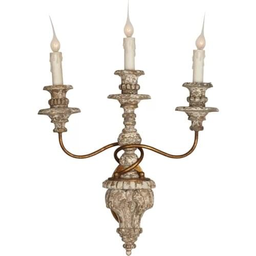 American country retro wood carving wall lamp villa living room bedroom bedside corridor European personality creativity