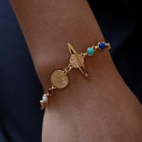 Bohemian Lovers Planets Bracelet Metal Universe Beads Saturn Women Bracelets Wedding Memorial Accessories A Gift To A Girl