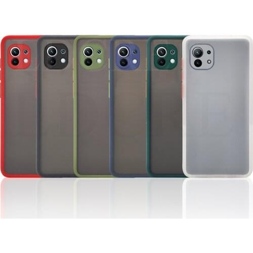 For Xiaomi Mi 11 Lite Case Simple Frame Matte Armor Case For Xiaomi Mi 11 Lite Case Clear Protective Cover For Xiaomi Mi 11 Lite
