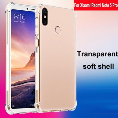 Luxury Shockproof Clear Soft Case For Xiaomi Redmi Note 5 Pro Phone Cases Airbag drop Silicone Back Cover Redmi Note 5Pro Shell