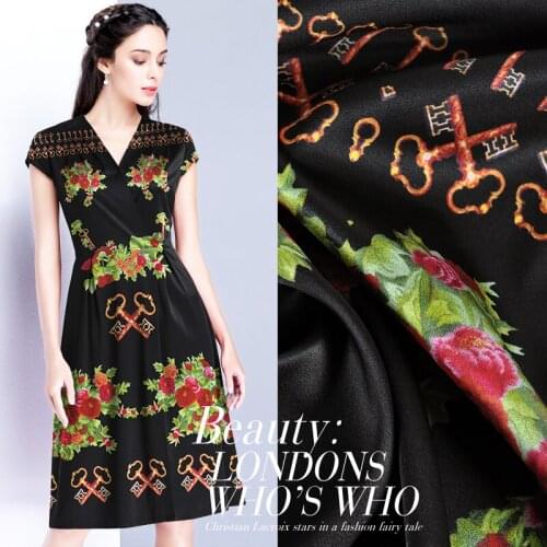 CNUM SP938 Pure Silk/ Golden Key /Silk Fabric 93% Silk 7% Spandex Elastic/ Width1.28yd Length1.4Thickness 19mm/ Unit: PC