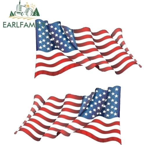 EARLFAMILY 13cm x 7.2cm American Flags Stickers Decals Veteran Military United States Decal Car Truck Boat Decal DIY Car Sticker