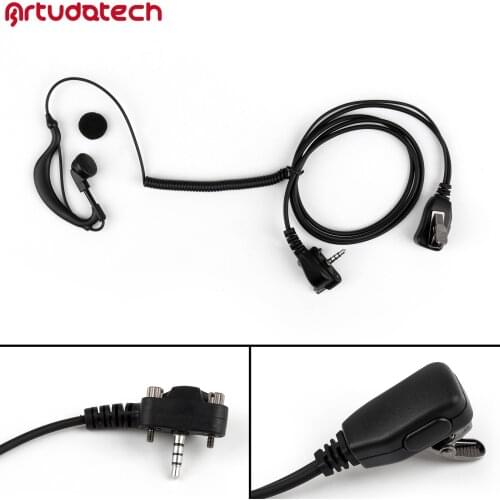 Artudatech 1Pcs 3.5mm G-shape Hanging Curve Headset PTT For Vertex VX231 VX261 VX264 VX351 VX 231 261 Walkie Talkie Earpiece