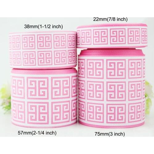 Geometric designer printed grosgrain polyester ribbon 25 yard christmas wedding decorative ribbons and diy cheer bows tape