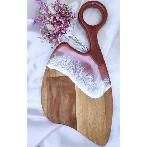 Natural pine wood epoxy design Hem cut both servismatik design