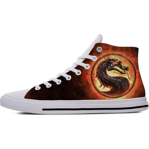 Mens Casual Shoes2020 Kombat Hot Mortal Cool Fashion Popular Funny Casual Canvas Shoes High Top 3D Print Men Women Sneaker