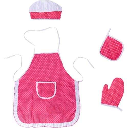 Kitchen Pretend Play Toys with Apron & Chef Hat, Oven Mitt , Hot Pad for Kids, Girls, Boys, Toddlers Accessories