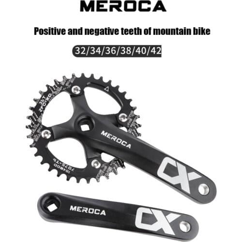MEROCA CX Square Hole Bicycle Crankset 104BCD Aluminum Alloy IXF Square Hole Mountain Bike Crankset 170mm 32T/34T/36T/38T/40T/42