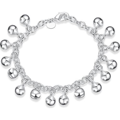 925 Sterling Silver Fashion Bracelets For Women Double Layer Beads Charm Bracelet Bangle Chain Link Ladies Jewellery