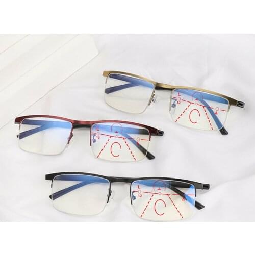 Anti Blue Light Progressive Multifocal Reading Glasses Eyeglasses Blue Light Blocking Eyewear Spectacles Unisex