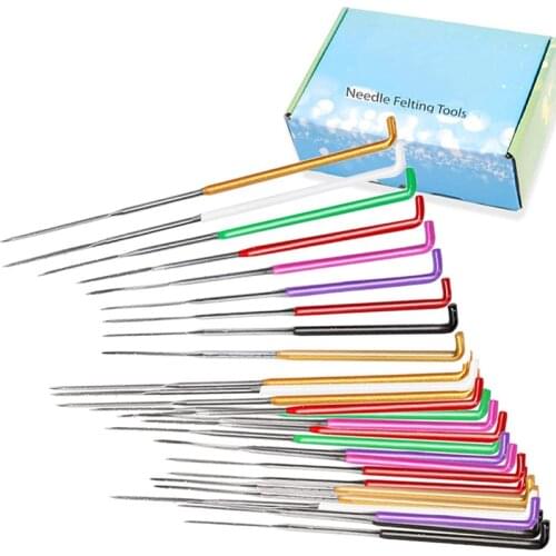LMDZ 35 Pcs Felting Needles Wool Needle Felting Kit Wool Felt Felting Kit Kit Colorful Wool Felting Supplies with Needle Bottle