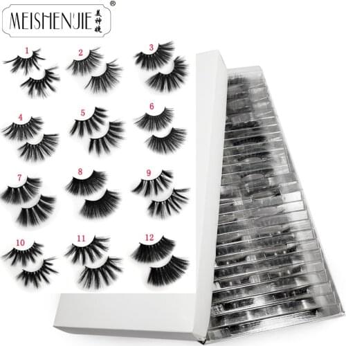 Wholesale New Fashion Mink full Hair False Eyelashes 25MM Natural soft Thick Long EyeLashes Wispy Make up Beauty Extension Tools